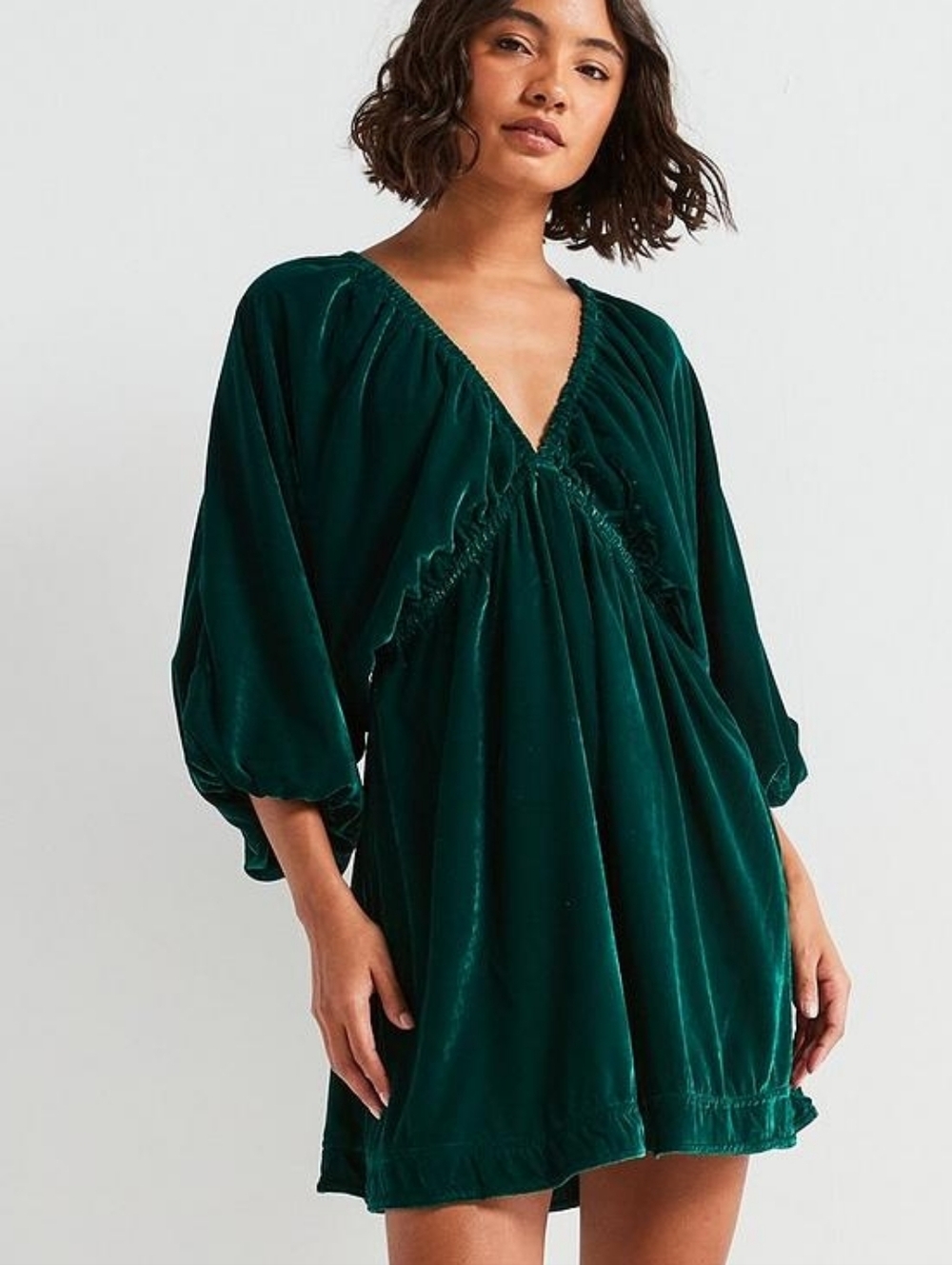 Portia Emerald Velvet Free People Dress S
